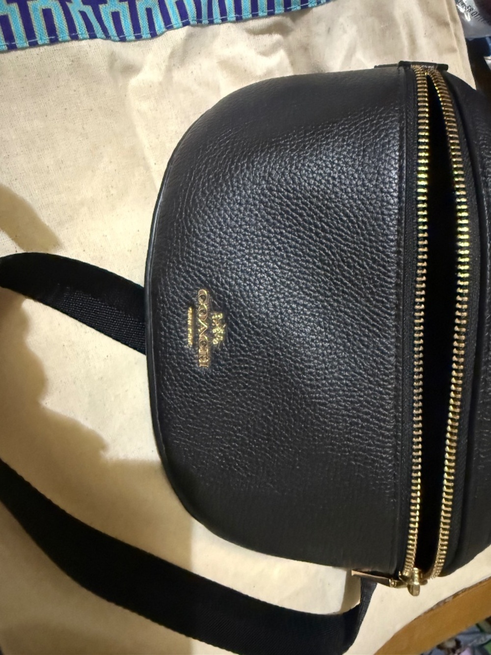 Coach polished pebble fanny belt bag